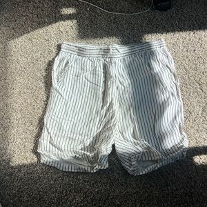 Striped White and Black Men's Shorts